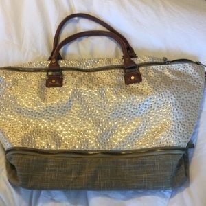 Beautiful metallic oversized bag/ carry on bag